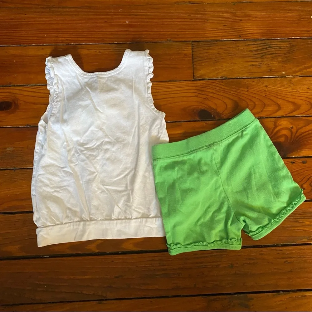 Children’s Place Matching Outfit Size 4T Strawberry Floral Tank green shorts